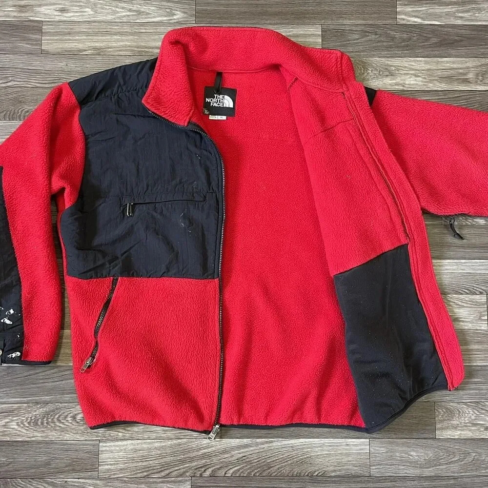 Vintage The North Face Full Zip Fleece Jacket Men’s XL Red Made In USA